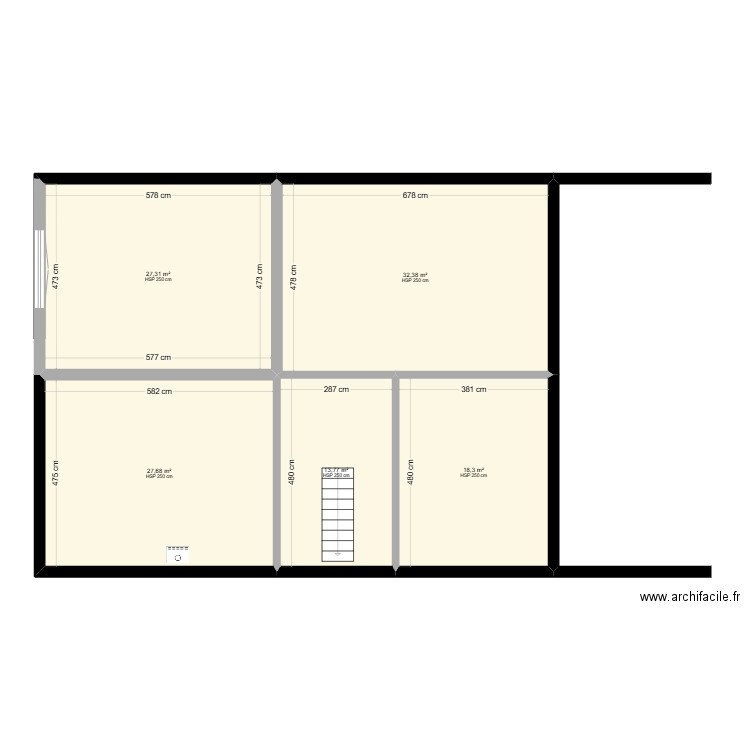 Maison ETAGE. Plan de 5 pièces et 119 m2