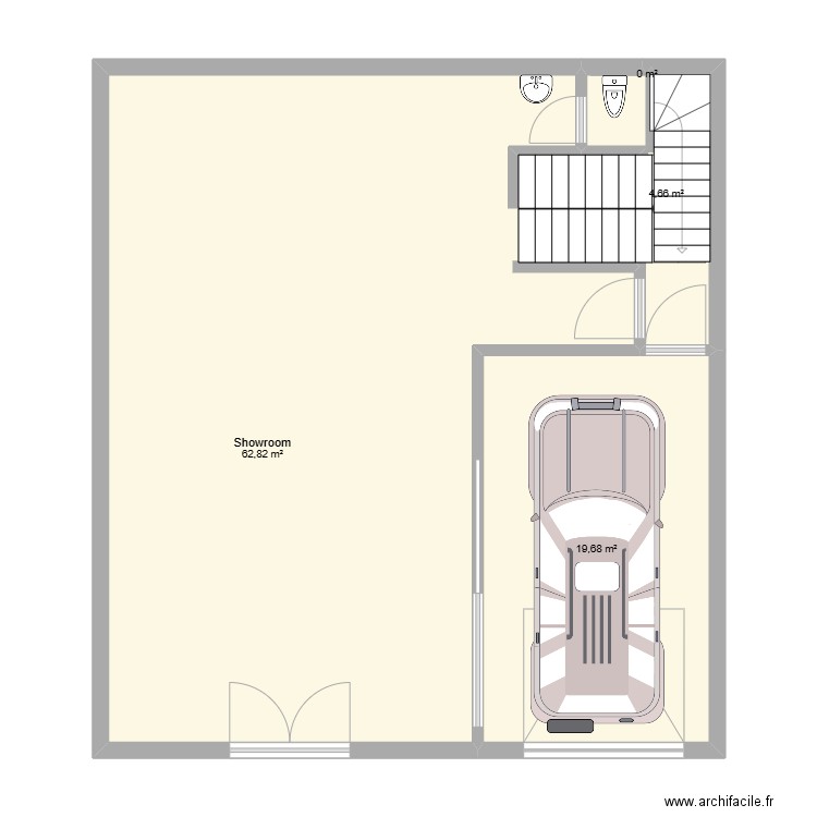 showroom et habitation. Plan de 25 pièces et 353 m2