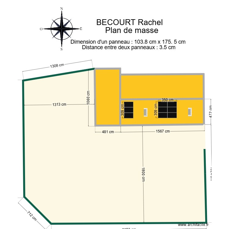 BECOURT Rachel  PLAN DE MASSE . Plan de 4 pièces et 899 m2