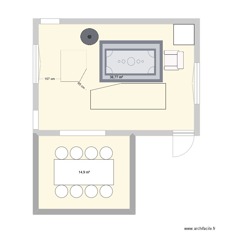 NIEPPE. Plan de 2 pièces et 52 m2