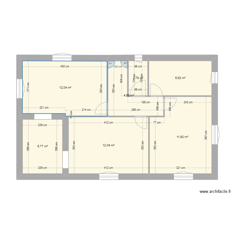 Montsûrs lot 4. Plan de 7 pièces et 54 m2