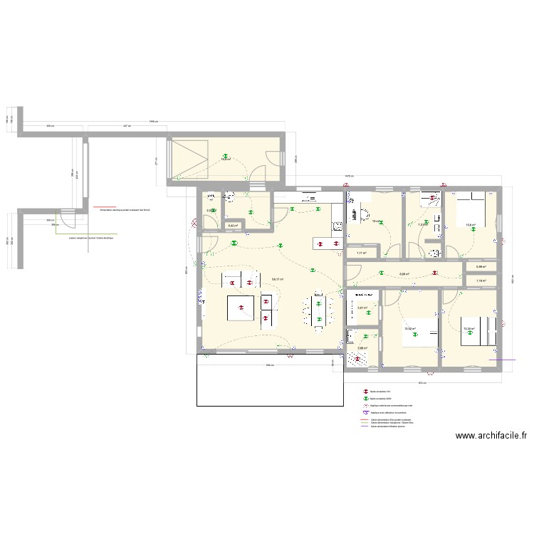 Projet Villa_03. Plan de 16 pièces et 156 m2