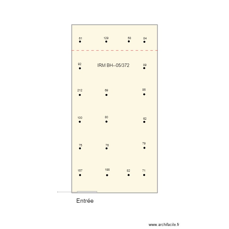 ZPA sols loc.IRM BH--05/371. Plan de 1 pièce et 24 m2