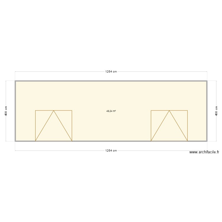 grainerie. Plan de 1 pièce et 49 m2