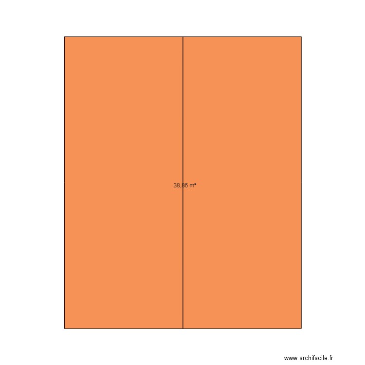 garage. Plan de 1 pièce et 39 m2