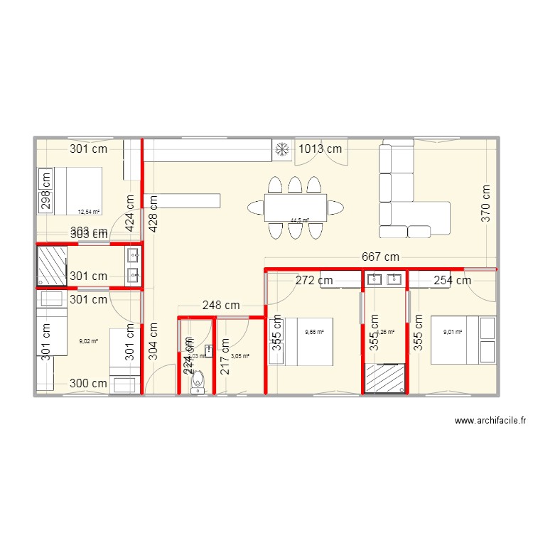 Mas du Gua. Plan de 1 pièce et 97 m2