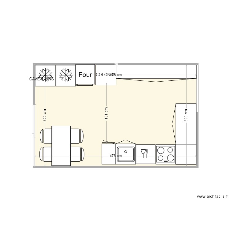 Marseille 5 bis. Plan de 1 pièce et 14 m2