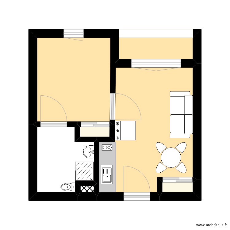 Test. Plan de 5 pièces et 20 m2