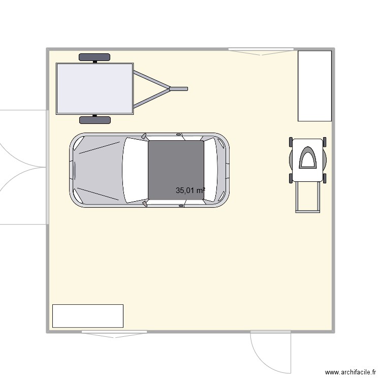 garage2 36m2. Plan de 1 pièce et 35 m2