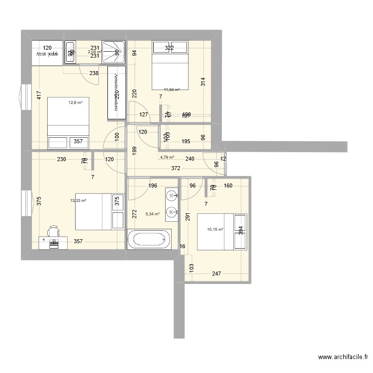 Ma maison 2. Plan de 7 pièces et 60 m2