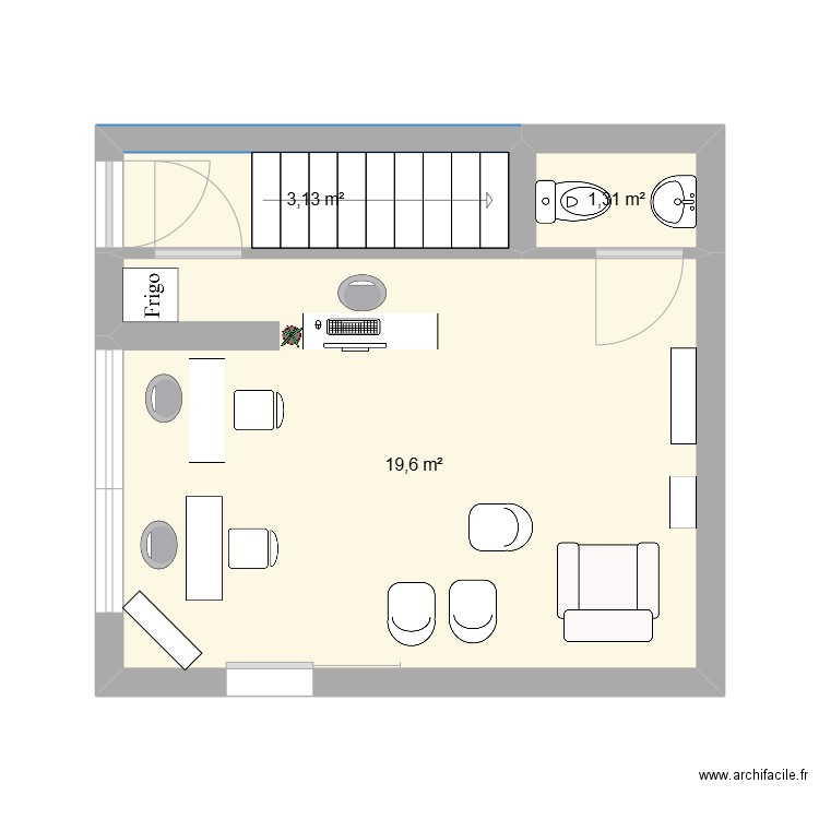 bloom. Plan de 3 pièces et 24 m2