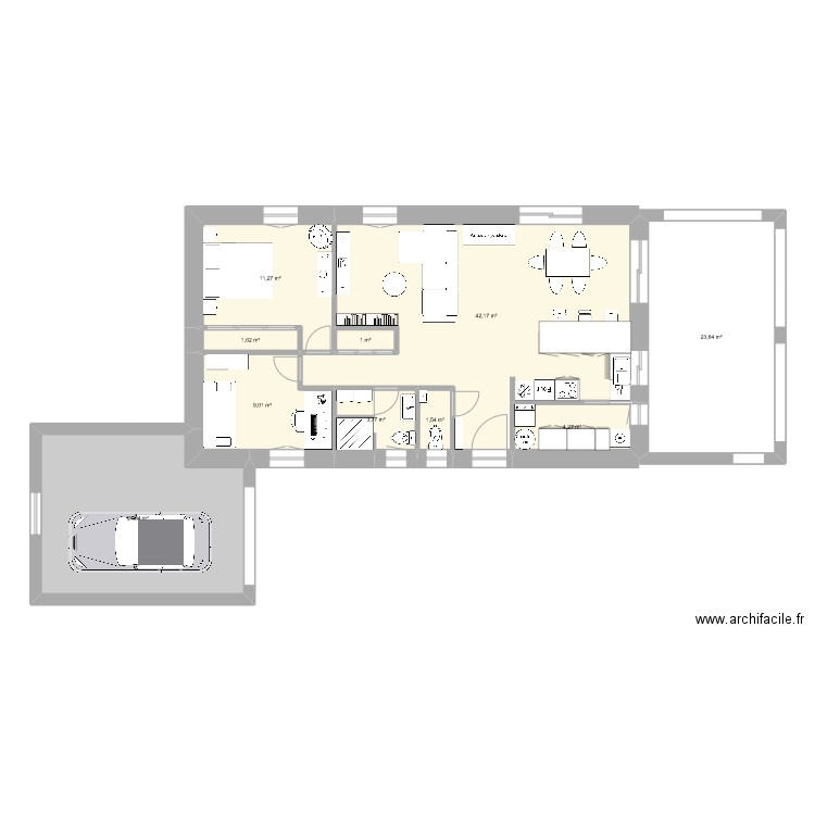 lot 75m². Plan de 10 pièces et 123 m2