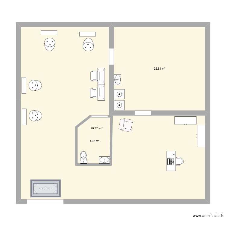 cass. Plan de 3 pièces et 97 m2