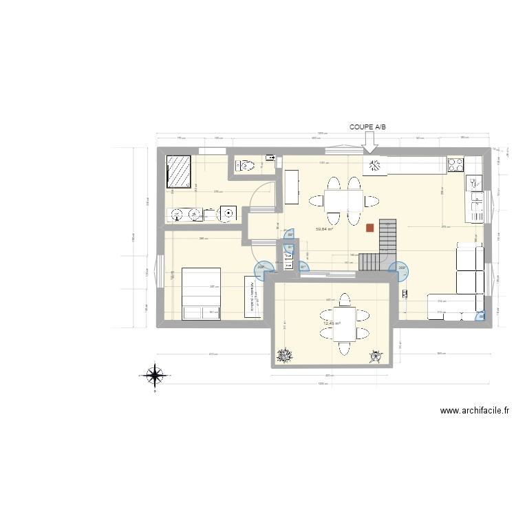 MAISON projet clem. Plan de 4 pièces et 135 m2