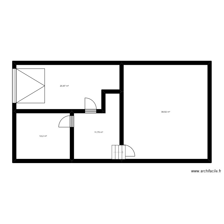 GARAGE. Plan de 4 pièces et 84 m2