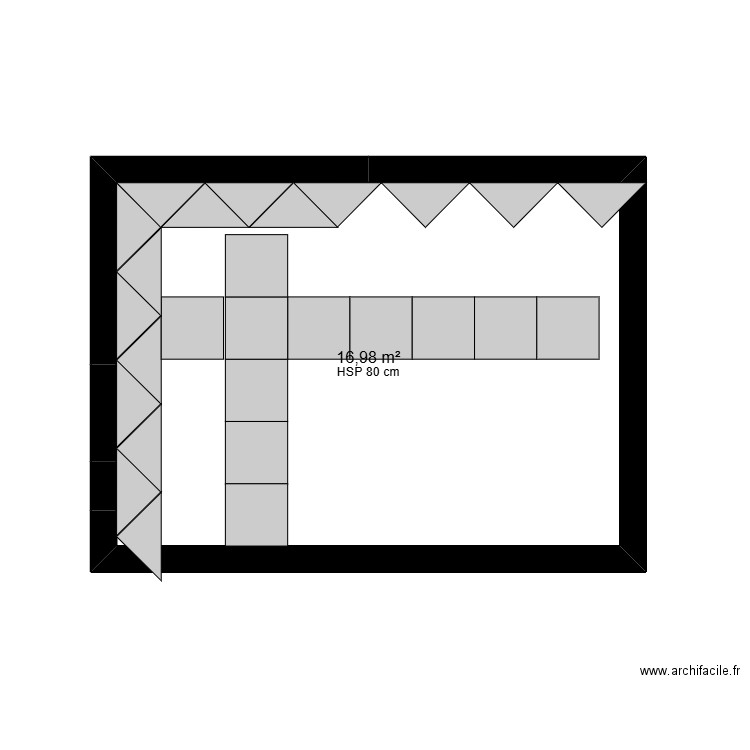 terrasse2. Plan de 1 pièce et 17 m2