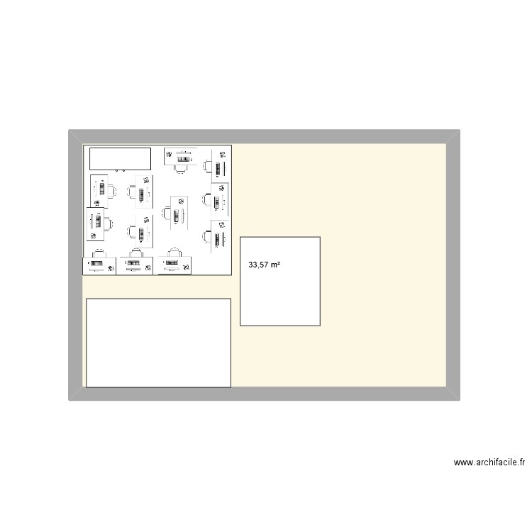 plan bureau. Plan de 1 pièce et 34 m2