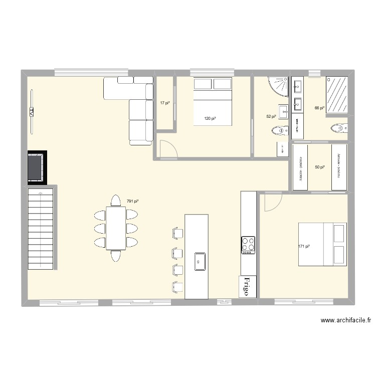 PLAN2. Plan de 8 pièces et 98 m2