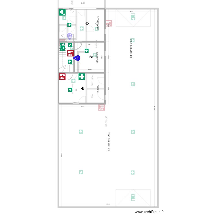 incendie rez gauche. Plan de 6 pièces et 237 m2