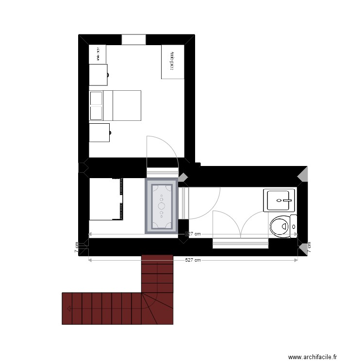 MAison - Plan 4 pièces 14 m2 dessiné par Naomie L