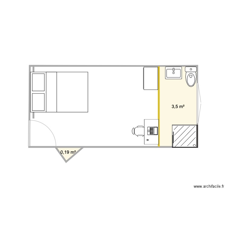 chambre renfoncement. Plan de 0 pièce et 0 m2