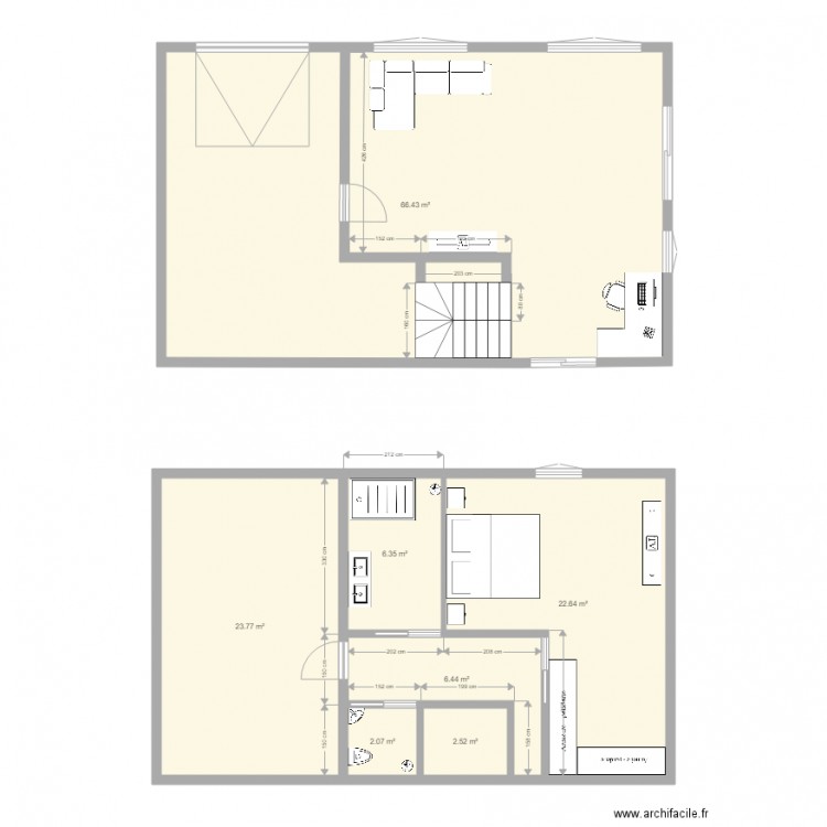 sejour modif escalier. Plan de 0 pièce et 0 m2