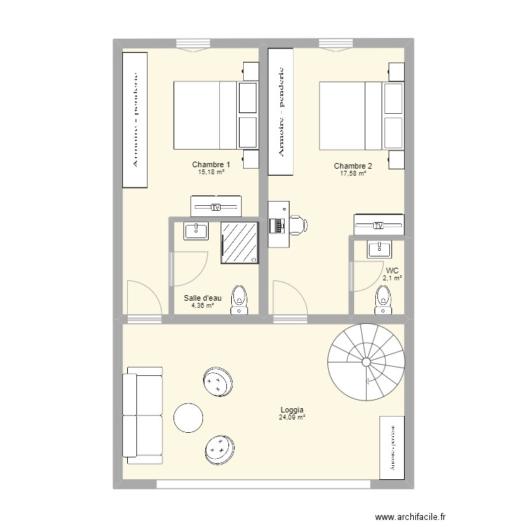 Duplex 1er. Plan de 0 pièce et 0 m2