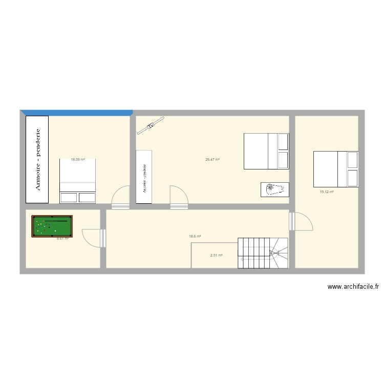 etage 1 maison mamie. Plan de 0 pièce et 0 m2