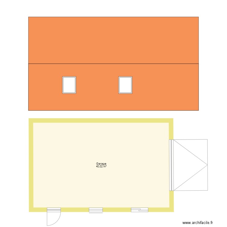 Garage 40 m2. Plan de 0 pièce et 0 m2