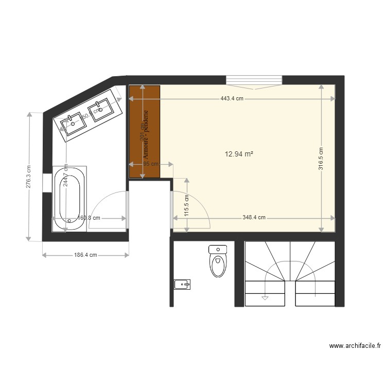 chambre noémie - Plan dessiné par thierry73800