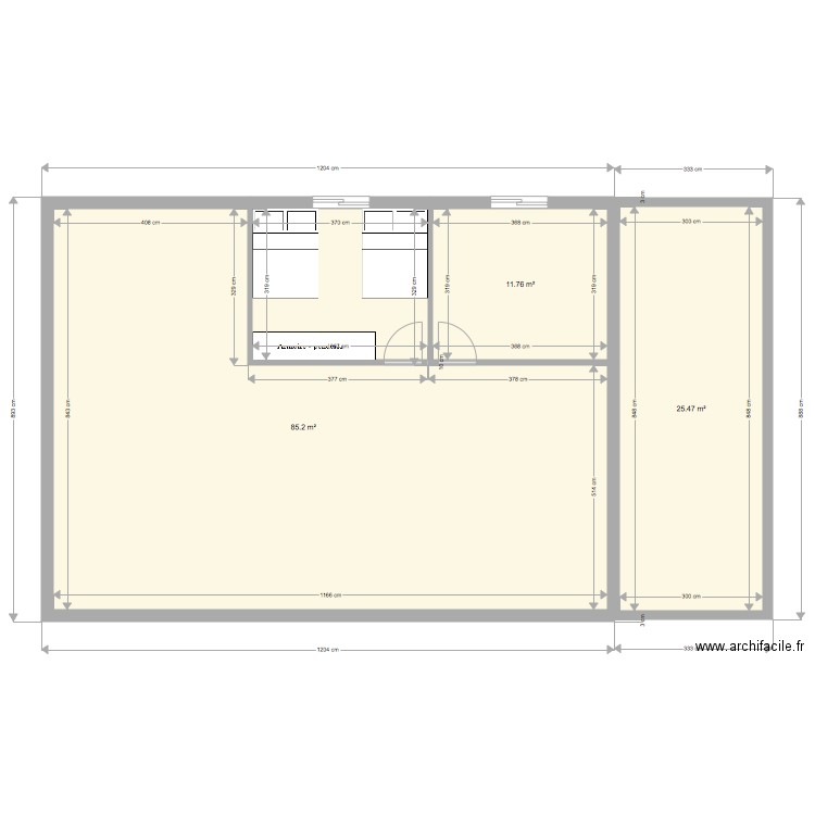 7a2li 40m2 type 2. Plan de 0 pièce et 0 m2