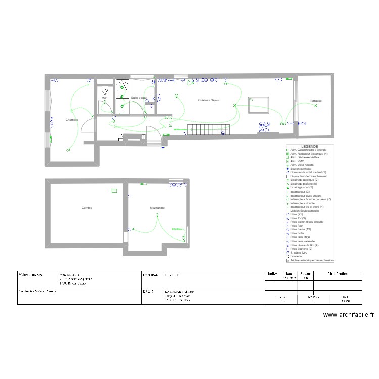 BERTUIT . Plan de 8 pièces et 87 m2