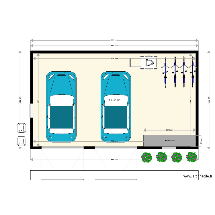 garage double et atelier . Plan de 0 pièce et 0 m2