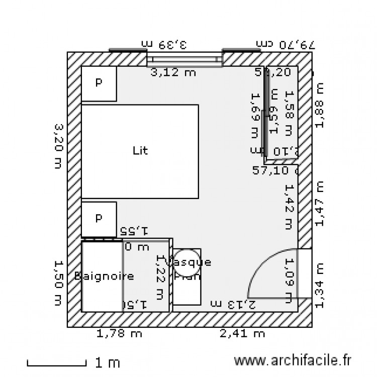 Chambre à coucher. Plan de 0 pièce et 0 m2