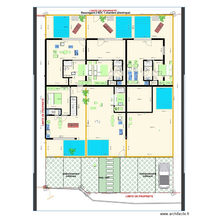 Beauregard 2 marc. Plan de 19 pièces et 337 m2