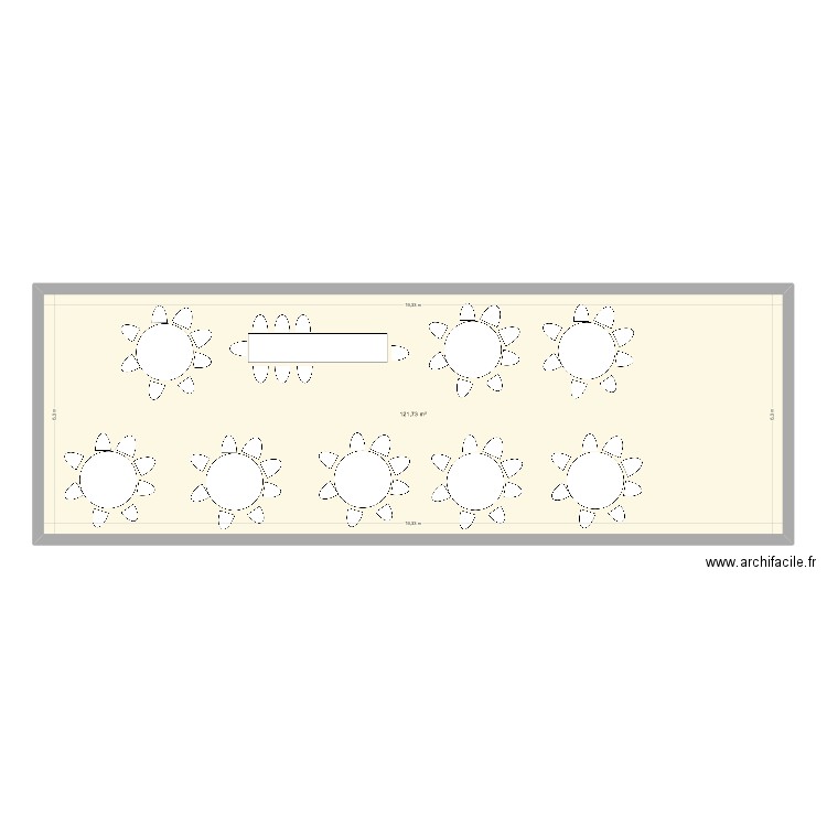 PLan de salle 2. Plan de 1 pièce et 122 m2