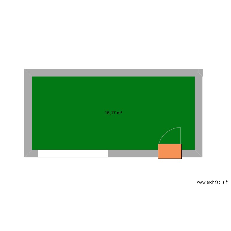 cour avant. Plan de 1 pièce et 15 m2