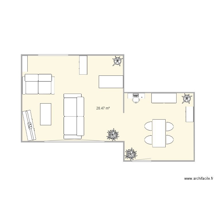 Salon Salle à manger - Plan dessiné par Loic1402