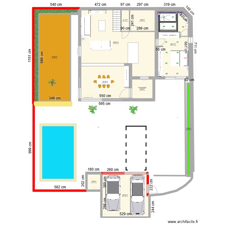 Maison St Max Extension terrasse IND2. Plan de 10 pièces et 170 m2