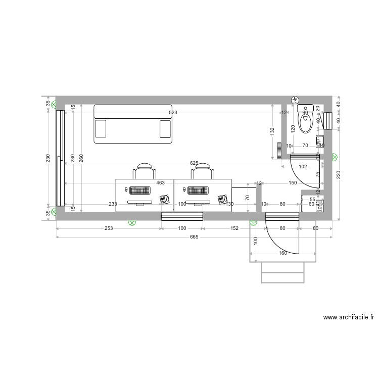 Bureau de Jardin meublé. Plan de 0 pièce et 0 m2