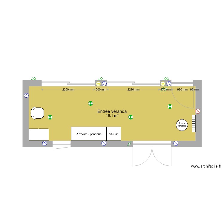 Veranda entrée. Plan de 0 pièce et 0 m2