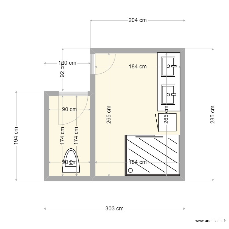 salle de bain 02. Plan de 0 pièce et 0 m2