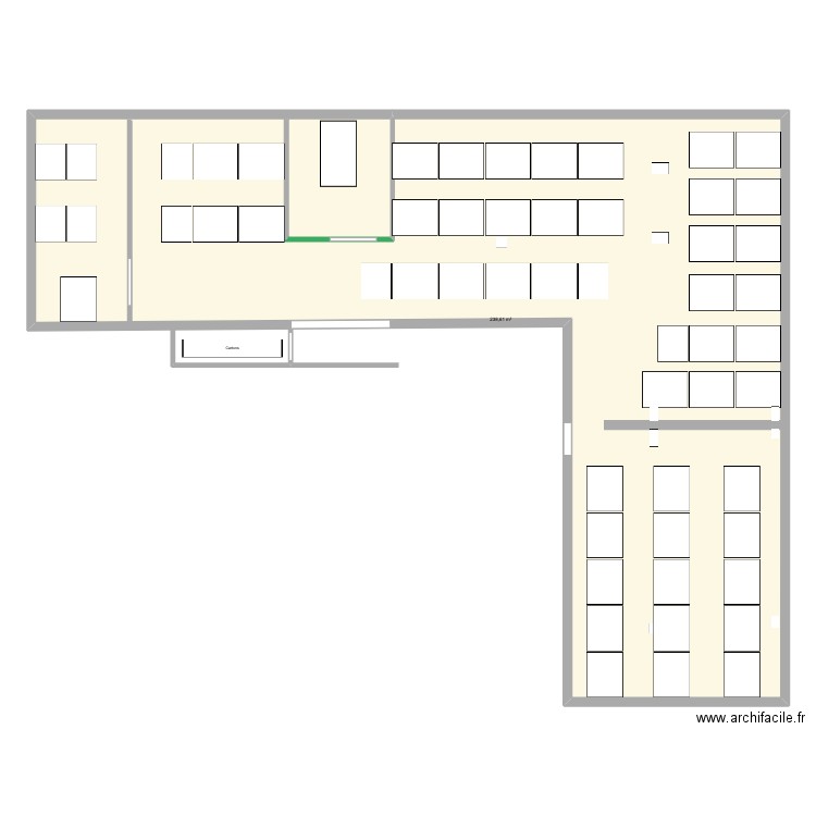 Entrepôt agrandi V2. Plan de 1 pièce et 239 m2