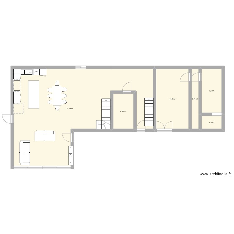 111. Plan de 13 pièces et 240 m2