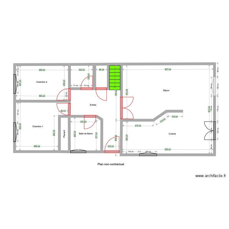 Maison Guesdon Rdc Plan 6 Pièces 64 M2 Dessiné Par Agence De La Gare Antony