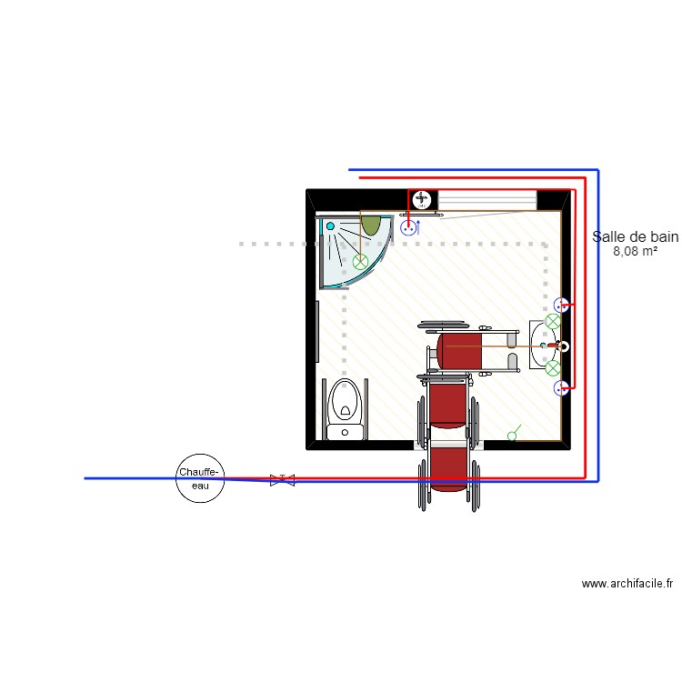 aménagement salle de bain¨pour PMR4. Plan de 0 pièce et 0 m2