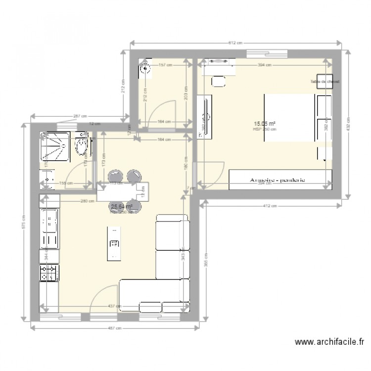 studio 42m. Plan de 0 pièce et 0 m2