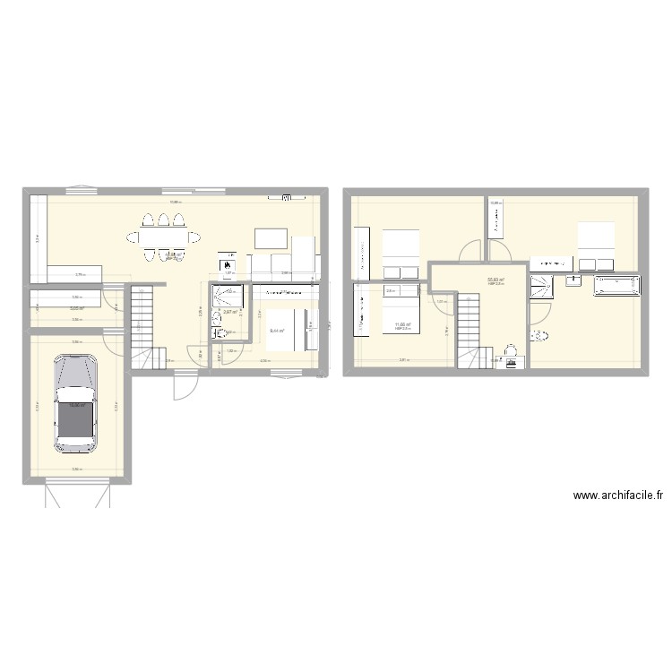 maison fontenaille comble. Plan de 7 pièces et 164 m2