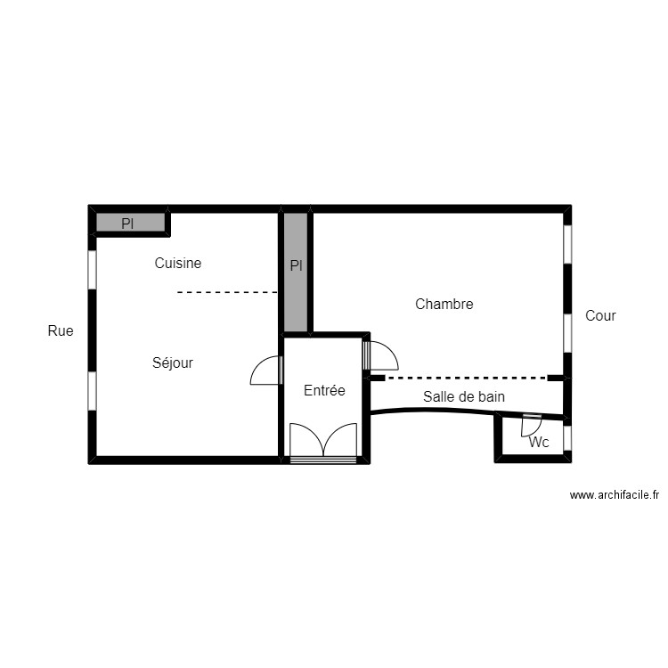 Brisset .. Plan de 5 pièces et 26 m2