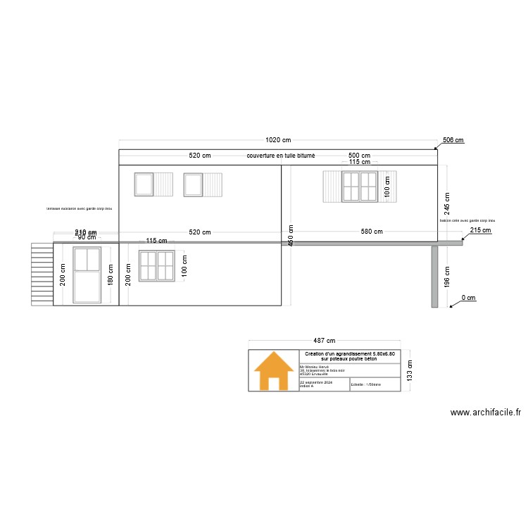 facade coté chemin. Plan de 0 pièce et 0 m2